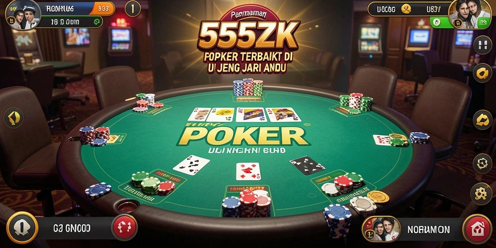 Screenshot tampilan gameplay Poker 555ZK yang menarik.