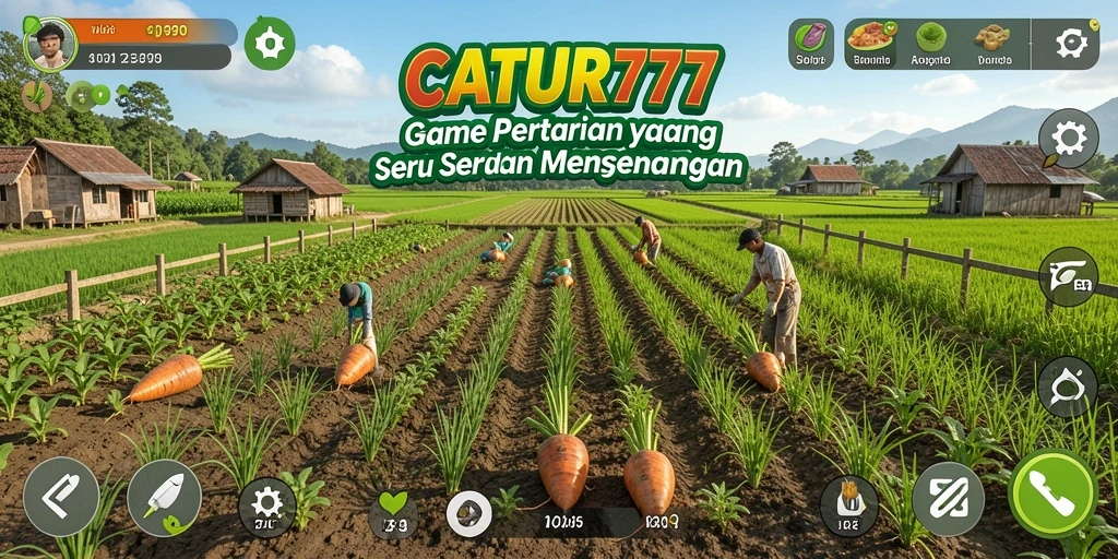 Screenshot gameplay CATUR777 menampilkan pengelolaan lahan yang menarik.