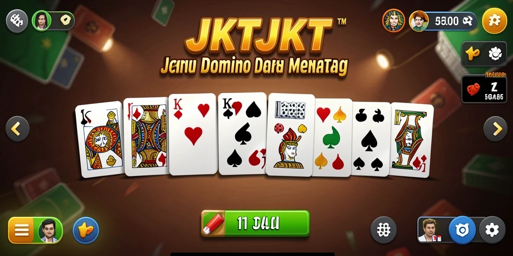 Screenshot utama JKTJKT menunjukkan gameplay Domino yang seru.