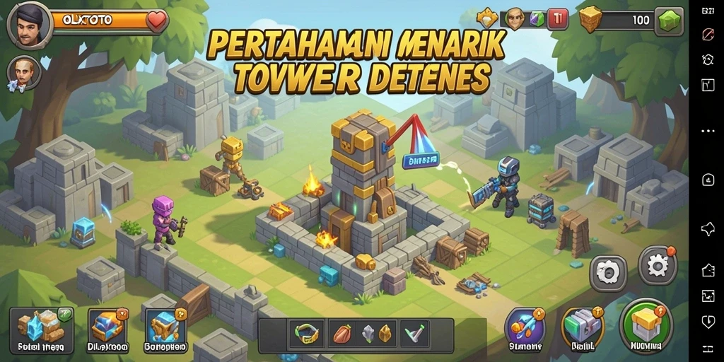 Screenshot dari gameplay Tower Defense OLXTOTO yang menegangkan dan strategis.