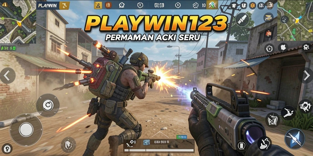 Tampilan aksi seru dalam gameplay TPS PLAYWIN123.