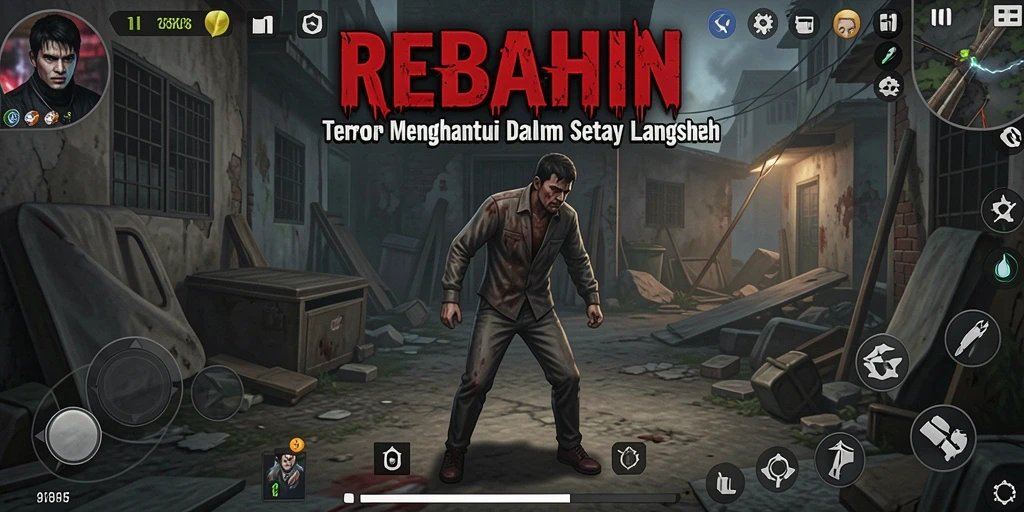 Gameplay menegangkan di REBAHIN dengan suasana Horror yang mencekam.