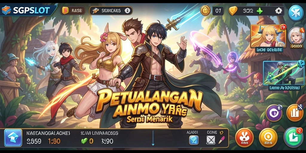 Screenshot gameplay SGPSLOT yang menampilkan karakter anime yang menarik.