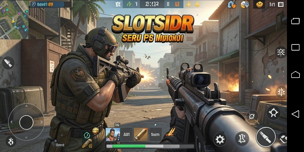 Screenshot gameplay SLOTSIDR menampilkan aksi menegangkan dalam pertempuran FPS.